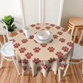 thumbnail image 4 of Paw Table Cloth Round Table Cover Wrinkle Resistant Waterproof Tablecloth 60 Inch Washable for Kitchen Party Picnic Red, 4 of 6