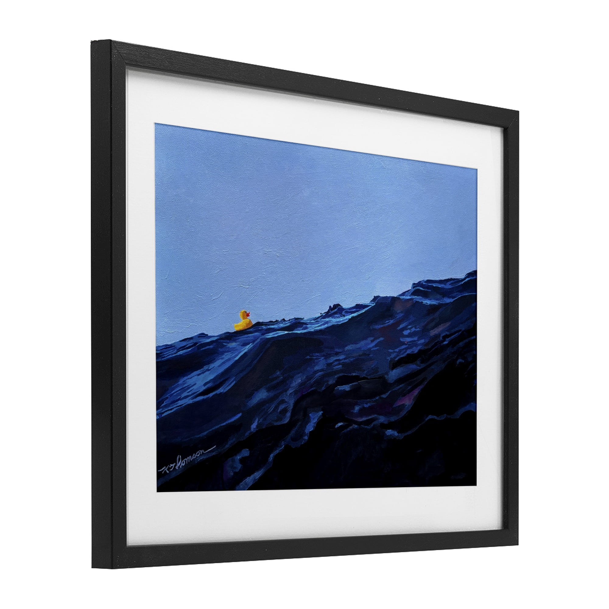 You're The One Duck Black Framed Print Under Glass, design by Keith Thomson