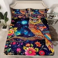 thumbnail image 2 of Feelyou Bohemian Owl Child Bed Sheets, Vintage Jungle Flower King Sheets, 4-Piece, 2 of 7