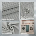 thumbnail image 3 of Barossa Design Cotton Blend Waffle Shower Curtain Fabric, Hotel Grade, Water Repellent- Lake Wanaka Gray, 72" x 84", 3 of 7