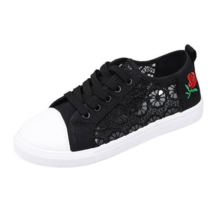 

Casual Shoes For Women Fashion Womens Breathable Lace Up Shoes Flats Casual Shoes Casual Shoes Pu Black 40