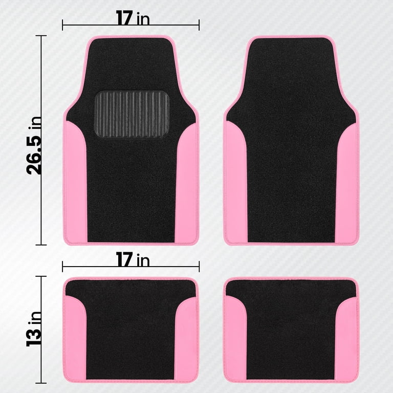 BDK Two-Tone Carpet Floor Mats, 4-Piece Set with Heel Pad photo 7