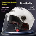 thumbnail image 2 of Casco de scooter eléctrico para hombre y mujer, para primavera y verano, para motocicleta, para todas las estaciones, medio casco, casco completo, protector solar mate, 2 of 5