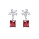 thumbnail image 1 of Aretes Colgantes Flor C/ Swarovski y Rubí Oro Blanco 14K Lam blanco Unitalla, 1 of 4