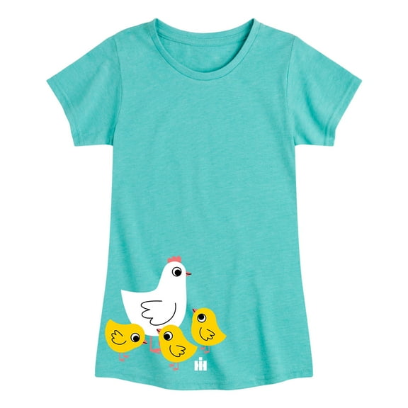 Case IH - Mom And Baby Chickens - Toddler Girls Short Sleeve Graphic T-Shirt