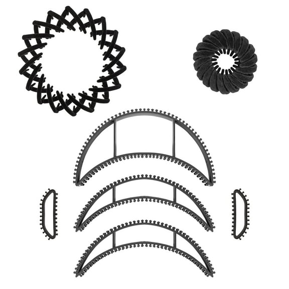 DODAMOUR Hair Accessories Set, Hair Bun Invisible False Hair Clip and Hair Bun Maker, Lightweight Tool Volume Fluffy Princess Styling Increased Hair Pad for Women Girls (Black)