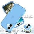 thumbnail image 3 of Clear Case for iPhone 16 Plus, Shockproof Hybrid Phone Bumper Cover, Solid Color Hard PC Flexible TPU Frame Anti-Scratch Non-Yellowing Transparent Case for iPhone 16 Plus, Blue, 3 of 5