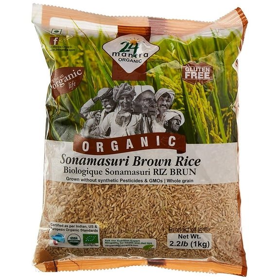 24 Mantra Organic Brown Sonamasuri Rice 2.2LB