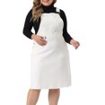 thumbnail image 2 of Unique Bargains Women's Plus Size Distressed Pocket Racerback Suspender Overall Dress 4X White, 2 of 6