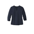 thumbnail image 3 of MERCER+METTLE Women's Stretch Crepe 3/4-Sleeve Blouse | Women's Lightweight Dressy Top, Business Casual Shirt for Work - Night Navy 4XL, 3 of 7