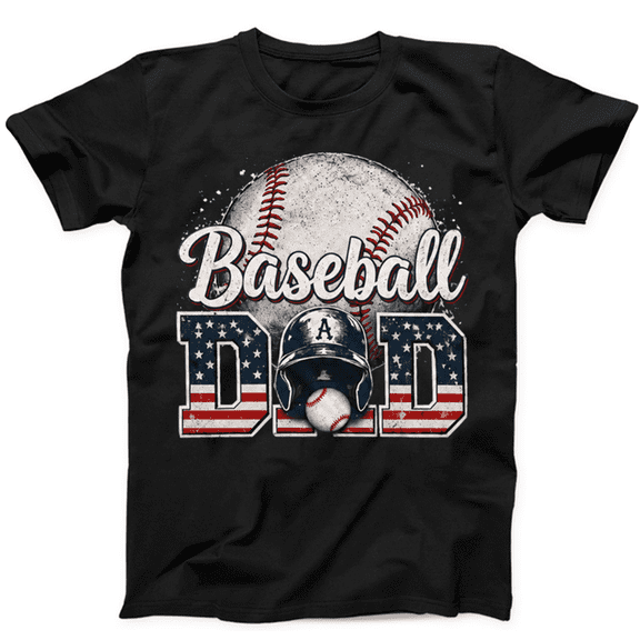 Men’s Baseball Dad T-Shirt Cool Graphic Tee Gift for Father’s Day 2026, Gift Shirt Keepsake Style 1