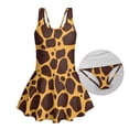 thumbnail image 6 of Uourmeti Girls' Giraffe Print Skirted One-Piece Swimsuit - Quick Dry Soft Stretch Swim Dress for Beach & Pool Vacation, 3-13 Years, 6 of 8