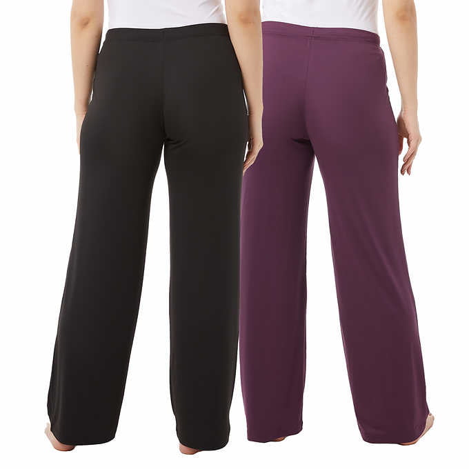 32 Degrees Ladies' Lounge Sleep Pants 2-Pack, Black/Purple XL