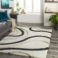 thumbnail image 4 of Hauteloom Kerrobert Living Room, Bedroom Area Rug - Contemporary - Plush Pile - Cream, Light Gray, Black - 7'10" x 10', 4 of 6