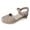 Khaki, variant on Modisza Women Espadrilles Wedge Sandals Summer Casual Walking Sandal Closed Toe Arch Support Shoes with Buckles Ankle Strap Black Size 5.5