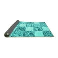 thumbnail image 2 of Ahgly Company Indoor Rectangle Checkered Turquoise Blue Modern Area Rugs, 5' x 8', 2 of 4