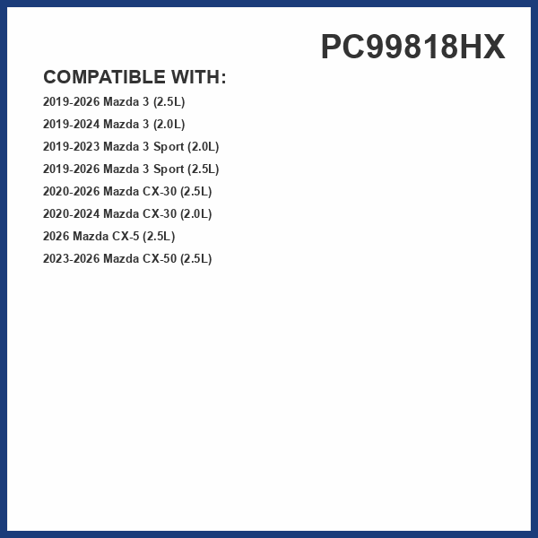 PUREFLOW PC99818HX HEPA Cabin Air Filter | Fits 2020-2026 Mazda CX-30 2.5L; 2019-2026 3, 3 Sport 2.5L; 2023-2026 CX-50 2.5L; 2020-2024 CX-30 2.0L; 2019-2024 3 2.0L