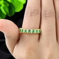 thumbnail image 5 of SHREENATHJEWELRY 6x4MM / 2.5Ct Emerald Bridal Wedding Band Half Eternity Women Jewelry May birthstone Proposal Band Engagement Gift Band, 5 of 7