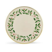 Lenox Holiday 6-Piece Dinner Plate Set with Gold Rim, Porcelain