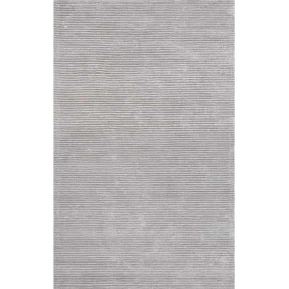 5 x 8 ft. Edgy Collection Hand-Tufted Bamboo Silk & Wool Area Rug, Silver