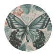 thumbnail image 4 of Orinice Butterfly Flower Wallpaper Round Table Cover Stain Resistant Washable Indoor Outdoor Tablecloth Kitchen Dining Wedding Parties Picnic Farmhouse 100% Polyester Fiber 38-42, 4 of 8