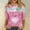 Pink#1, variant on Summer Tops for Women Viikei Womens Tops Long Sleeve Dressy,Women's 3/4-sleeve Crew Neck Pullover Casual Fashion Valentine's Day Print Top Multicolor XXXL