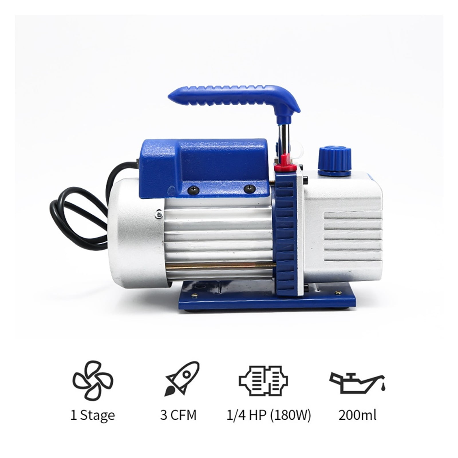 Vacuum Pump,3CFM Portable Rotary Vane 1 Stage Refrigeration Vacuum Pump Household/Car Air Conditioning Refrigerant Repair Tool ,Outstanding Oil Inlet System