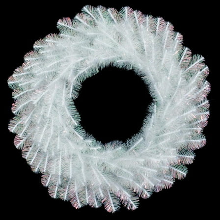 36" White Iridescent Wreath 250T