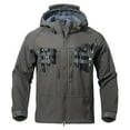 thumbnail image 7 of Mrmaere Men's Hooded Jacket Pocket Functional Fabric Outerwear for Outdoor & Operational Gray XXXL, 7 of 7
