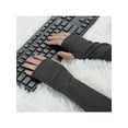 thumbnail image 5 of INSPIRE CHIC Women's Halloween Elbow Length Thumbhole Arm Warmer Fingerless Gloves Dark Gray, 5 of 6