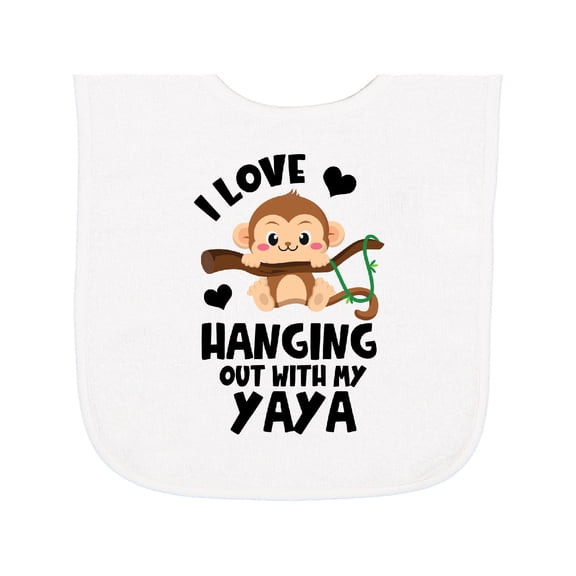 Inktastic Monkey I Love Hanging out with My Yaya Baby Terry Cloth Bib