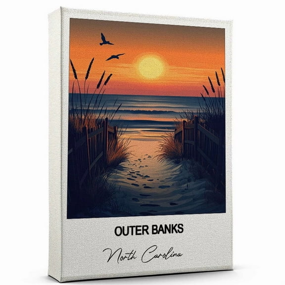 Outer Banks Travel Canvas Wall Art – Travel-Inspired Home Decor Featuring North Carolina Art Canvas – Unique Gift for Travel Canvas – Ready to Hang