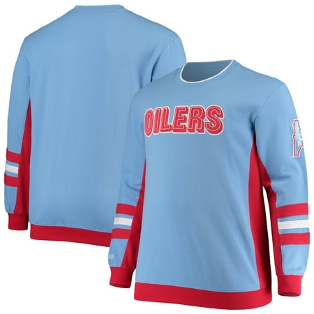 Men's Light Blue Houston Oilers Big & Tall Throwback Hometown Champs Pullover Sweatshirt