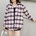 thumbnail image 4 of SwiftWear Women's Plaid Flannel Shirt Jacket Cozy Sherpa Lined Button Down Coat Casual Oversized Long Sleeve Shacket, Pink, 4 of 5