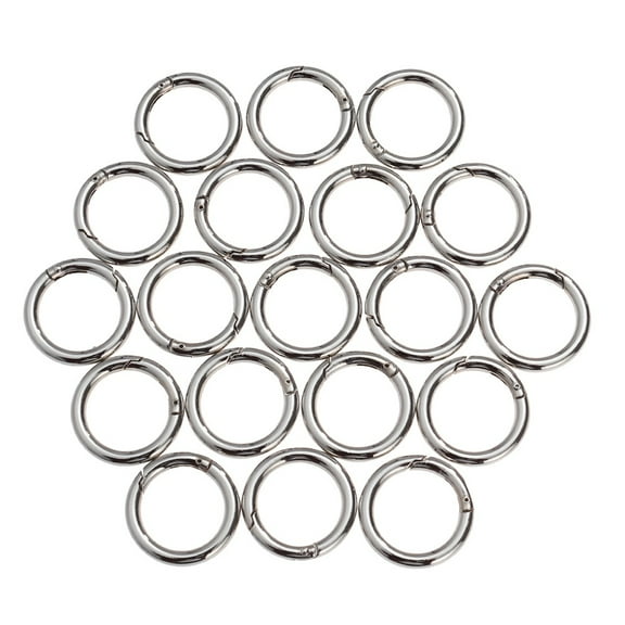 20 Pcs Jump Ring Round Carabiner Key Chains Open Rings The Silver