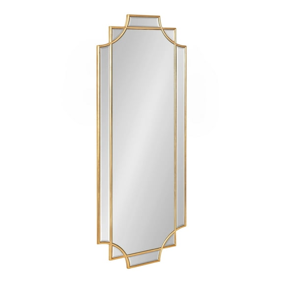 Kate and Laurel Minuette Glam Wall Mirror, 16 x 42, Gold, Elegant Traditional Home Decor With A Boho Charm