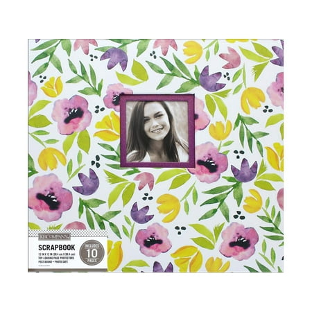 - K&Co Scrapbook 12x12 Purple Poppies Watercolor