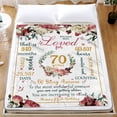 thumbnail image 2 of LHSHID 70th Happy Birthday Blanket for Woman 70th Birthday Decorations for Women 70 Year Old Birthday Gift Ideas for Her Wife Daughter Sister Friend Flower Soft Throw Blanket 50"x60", 2 of 8