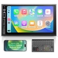 thumbnail image 1 of Double Din Car Stereo Compatible with Wireless Apple Carplay, Android Auto - 7" Touch Screen Car Audio Receiver with Bluetooth, AUX, FM Car Radio, 1 of 7