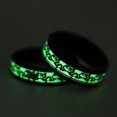 thumbnail image 2 of Luminous Ring Dark Golden Dragon Inlay Green Background Fashion Men Fluorescent Glowing Rings silver 6, 2 of 5