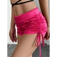 thumbnail image 3 of Casual Music Festival Party Sexy Low Waist Elastic Drawstring Solid Color Adjustable Mini Shorts, 3 of 9