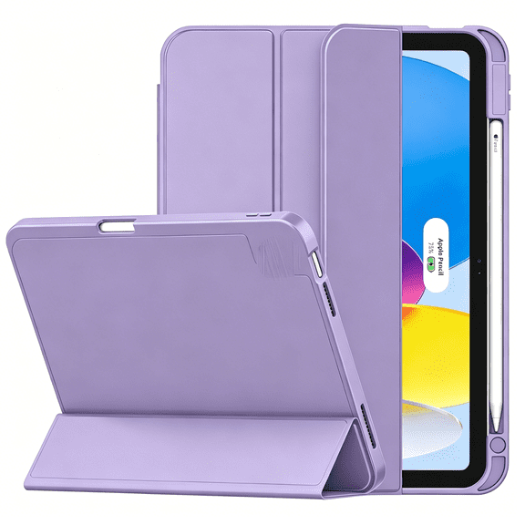 GJX Ipad Air 11 Case with Tempered Glass Screen Protector for M4/M3/M2 | All-In-One Protection Set, Pencil Holder, Slim Trifold Stand, Auto Wake/Sleep (2026/2025/2024) - Purple