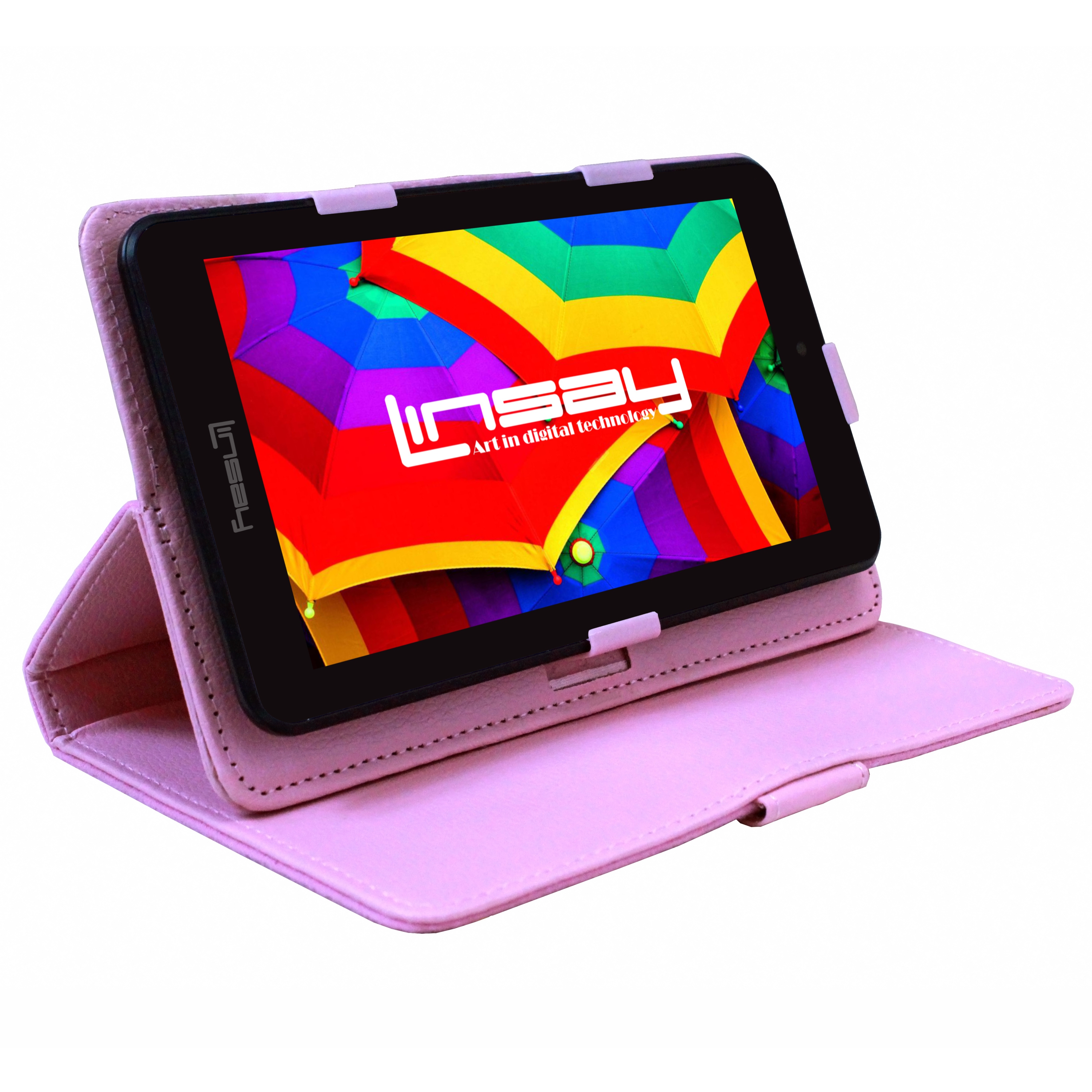 LINSAY 7" Quad Core 2GB RAM 64GB Storage Android 13 WiFi Tablet with Protective Case Purple - image 2 of 6