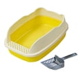 thumbnail image 3 of MERIGLARE Large Cat Litter Box Cats Sand Basin Privacy Kitty Litter Pan Pets Accessories yellow, 3 of 9