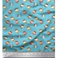thumbnail image 1 of Soimoi Crepe Silk Fabric Triangle & Cow Cartoon Print Fabric by The Yard 42 Inch Wide, 1 of 1