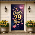 thumbnail image 4 of LUUFILx Cheers to 29 Years Banner Backdrop Celebration Decor Anniversary Party Decorations Heart Background Photography Props, 4 of 8