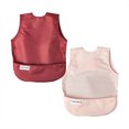 thumbnail image 1 of Tiny Twinkle - Apron Bib 2pk - Rose, Burgundy 6-24M, 1 of 2