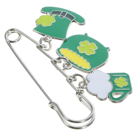 SEWCHICS Decorative Green St Patricks Day Brooch Pin for Clothing and Bags