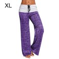 thumbnail image 3 of Guardurnaity Pantalones de yoga para mujer Elásticos de tiro alto Leggings sueltos rectos Pantalones de fitness para salón Prendas para la parte inferior del cuerpo violeta SG, 3 of 5