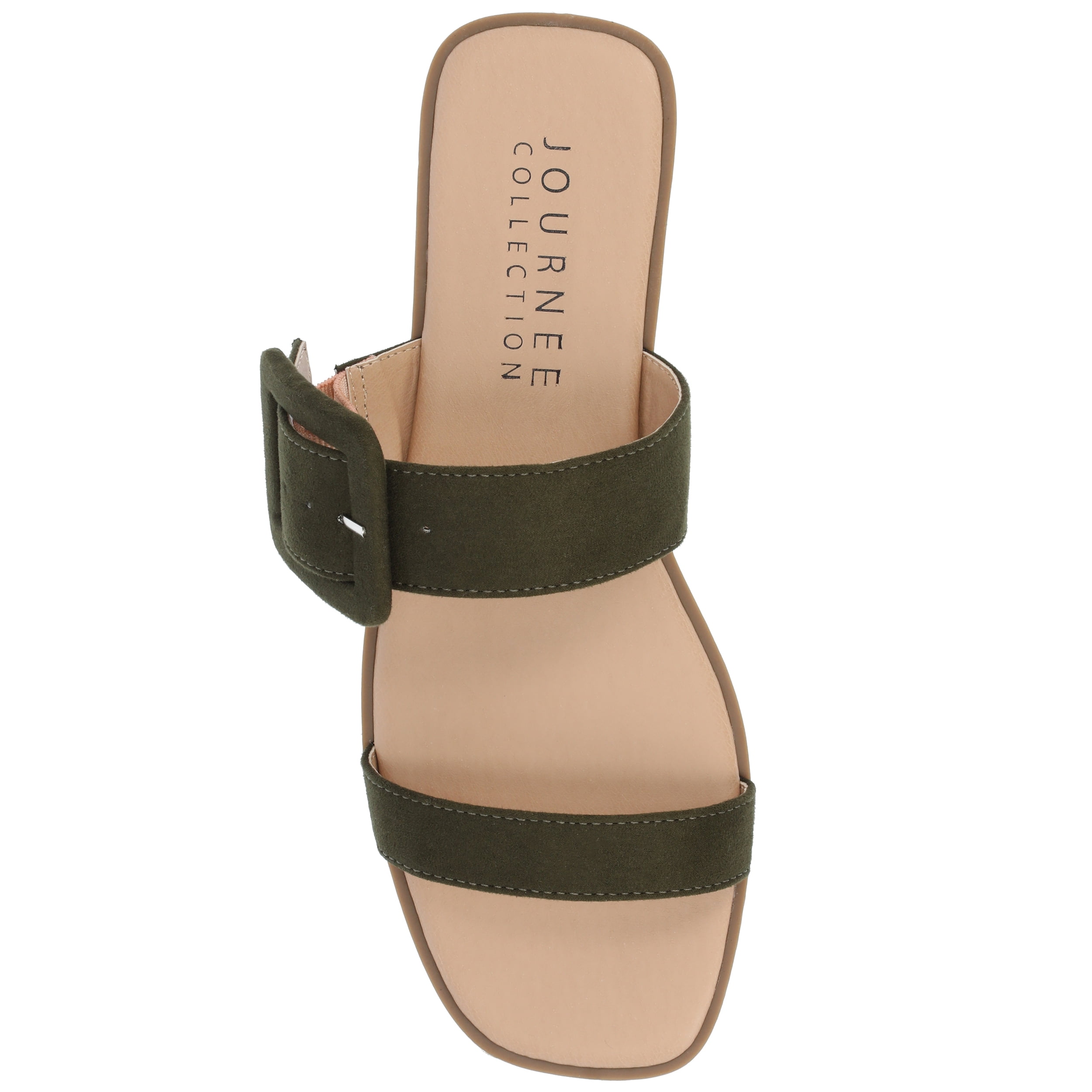 Journee Womens Kerris Multi Strap Slip On Sandals